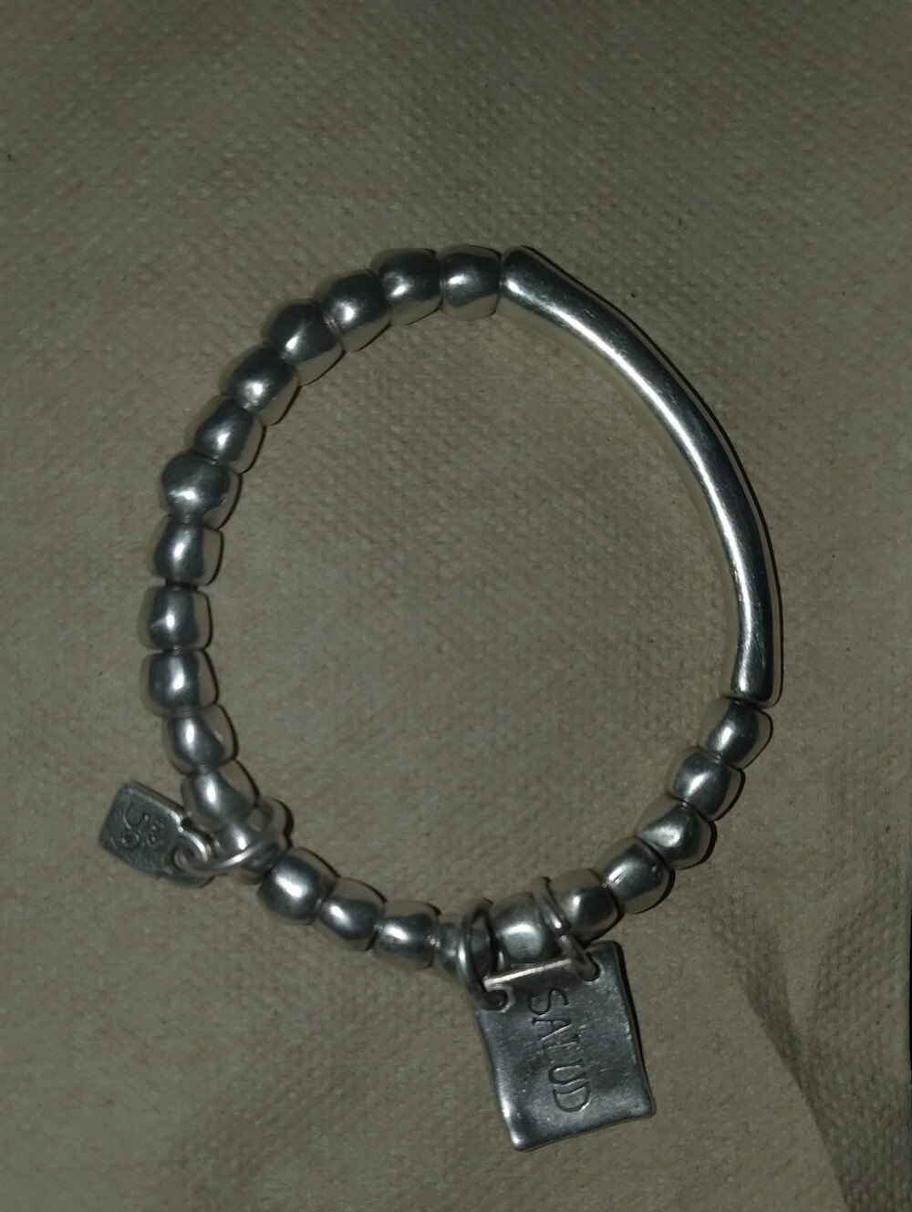 Silver Beaded Accent Bracelet - Silver